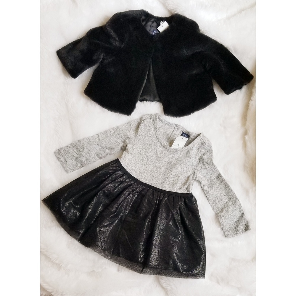 Baby Gap Tulle Dress and Fur Coat
